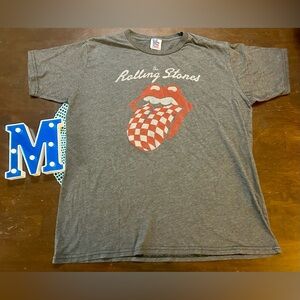 Grey Rolling Stones Checkered Board Tongue shirt by Junk Food Forever, Size XL